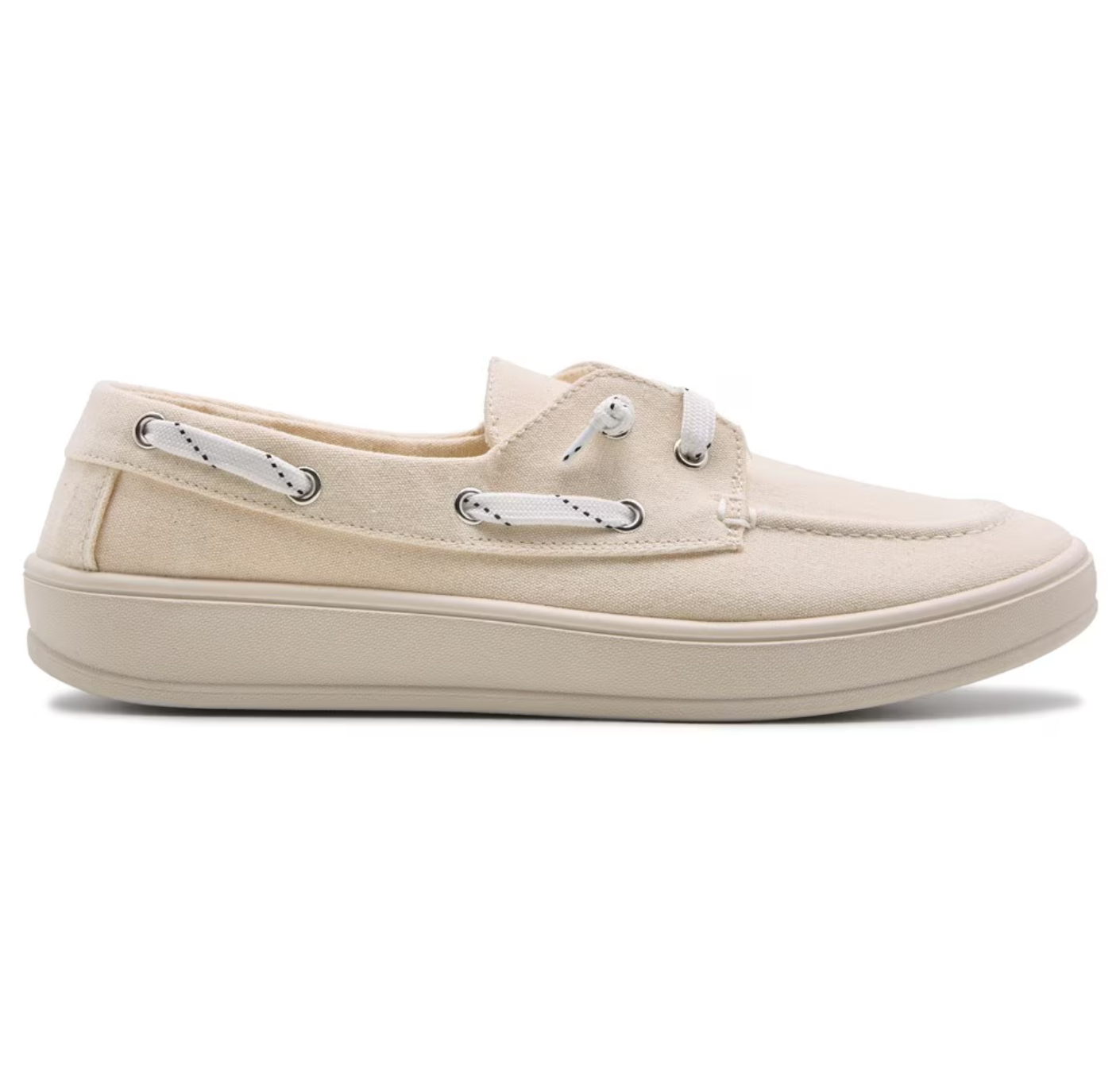 Steve Madden Girl Natural Canvas Cream Galley Boat Sneaker Size UK 7 (EU 40)NEW