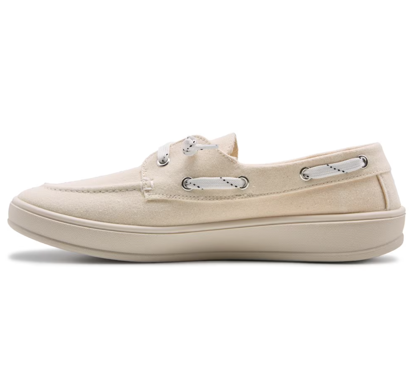 Steve Madden Girl Natural Canvas Cream Galley Boat Sneaker Size UK 7 (EU 40)NEW