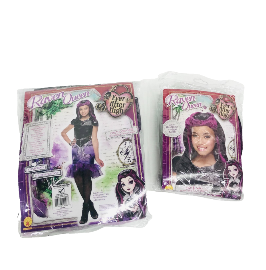 Rubie's Ever After High Raven Queen Fancy Dress Child Costume Complete Dress & Wig Medium 5-7 Years NEW