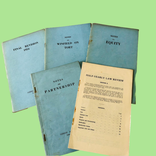 Gibson & Weldon Vintage 1950s Law Notes Equity Tort Partnership Revision Lot - RARE