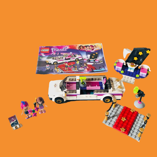 LEGO FRIENDS: Pop Star Limousine (41107) 100% Complete With Instructions & Minifigures