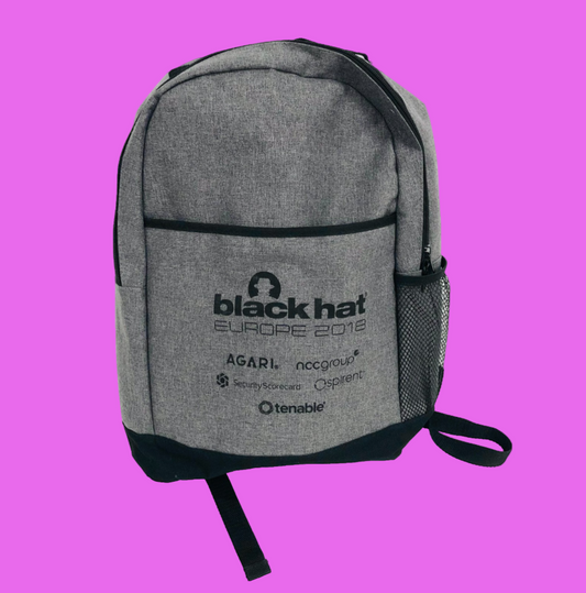 Black Hat Europe 2018 Cybersecurity Conference Grey Laptop Backpack