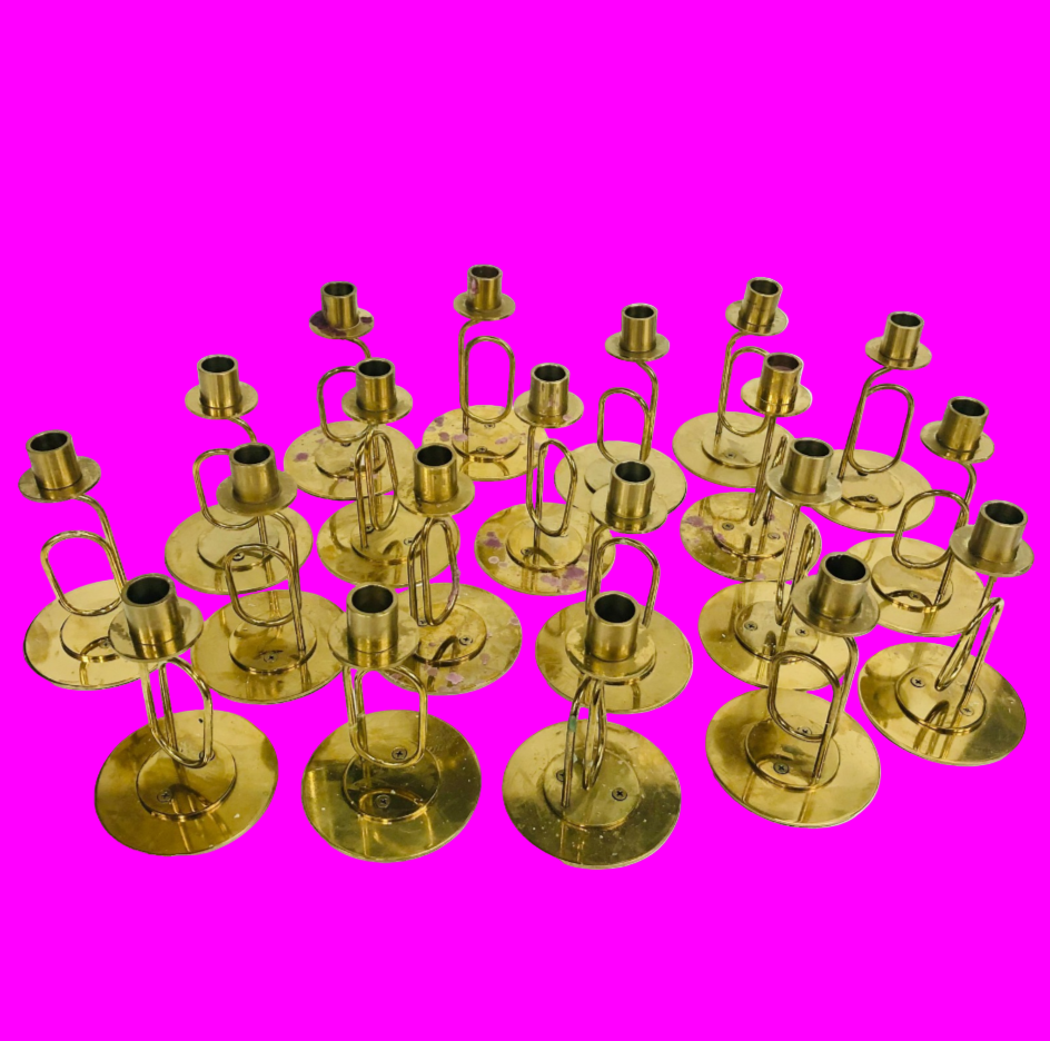 20x Vintage 1990s Ikea Parlband Metal Brass Gold Candlesticks Paperclip Wedding