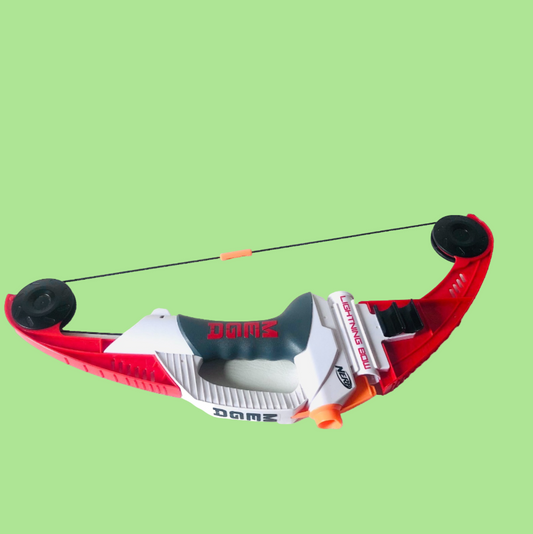 Nerf Mega Lightning Bow Red & White - Tested Working No Darts - RARE