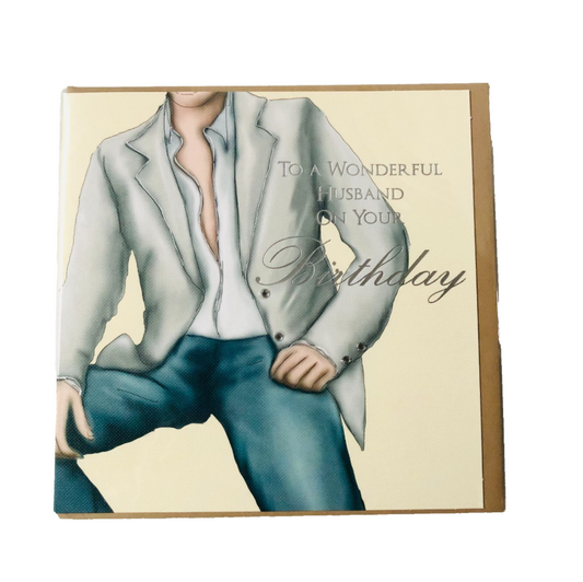 Luxury Husband Birthday Card - Hand-Finished Gem Detail, Candy Luxe by Mary Kate
