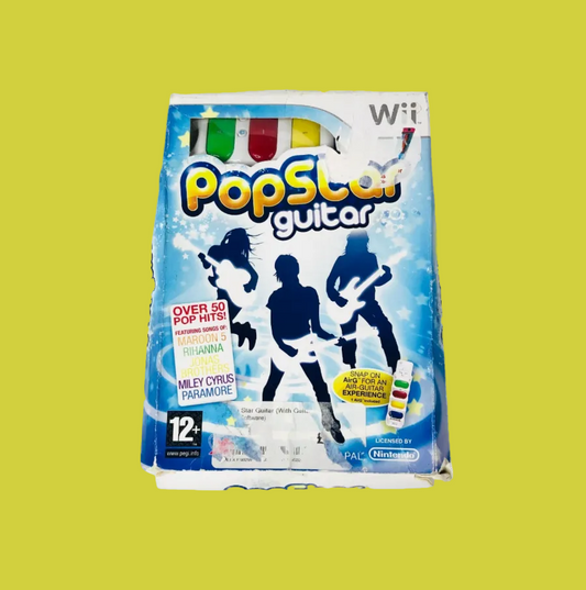 PopStar Guitar [Includes Air Guitar] - Nintendo Wii Music Game Boxed