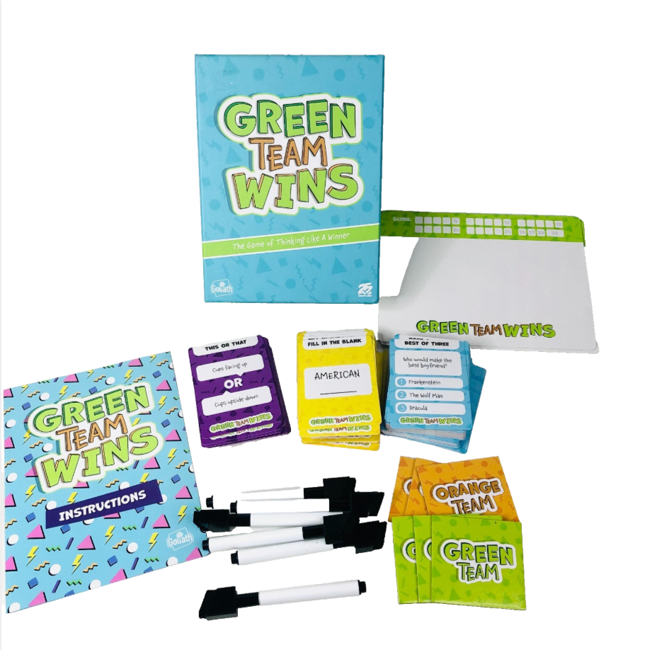 Goliath Games Green Team Wins, The Game of Thinking Like a Winner, Family Party Game - Like New