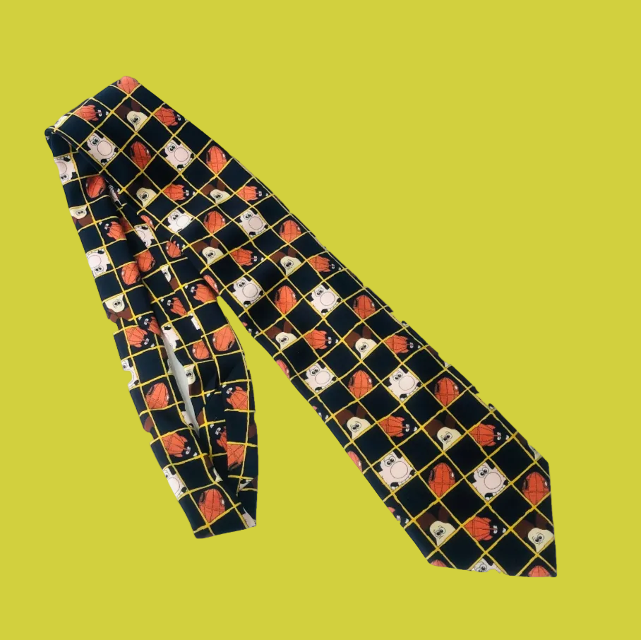 Vintage Marks & Spencer Men’s Wallace & Gromit Navy Blue Polyester Novelty Tie