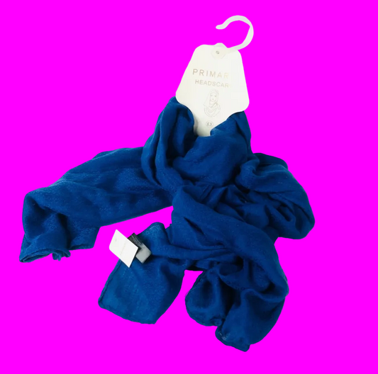 Primark Royal Blue Scarf Textured Diamond Pattern Head Scarf Hijab One Size - NEW
