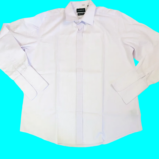 St Andrews White Polycotton Men’s Formal Long Sleeve Dress Shirt Size 17.5in