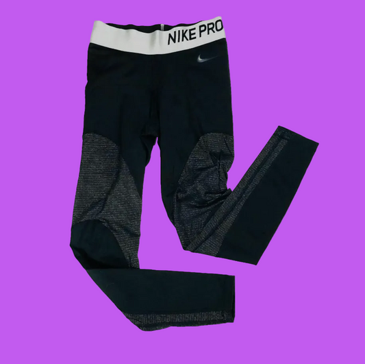 Nike Pro Dri Fit Warm Activewear Leggings Black / Grey Women's Size Small