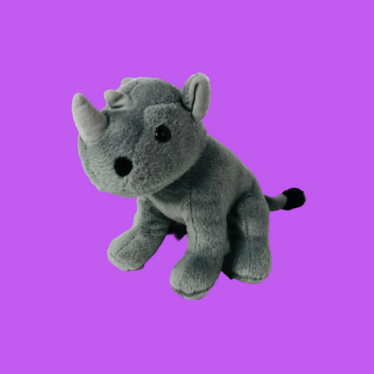 Ravensden Rhino (Rhinoceros) Small Grey Soft Toy Safari Animal Plush 30CM