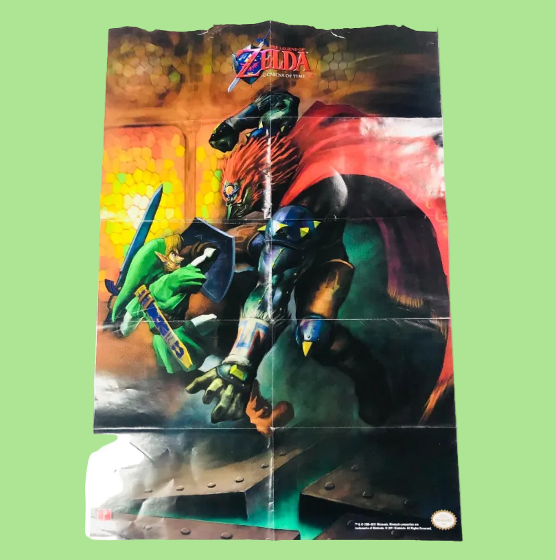 The Legend of Zelda Ocarina of Time 3D Nintendo 3DS Rare Poster 53 x 79cm (2011)
