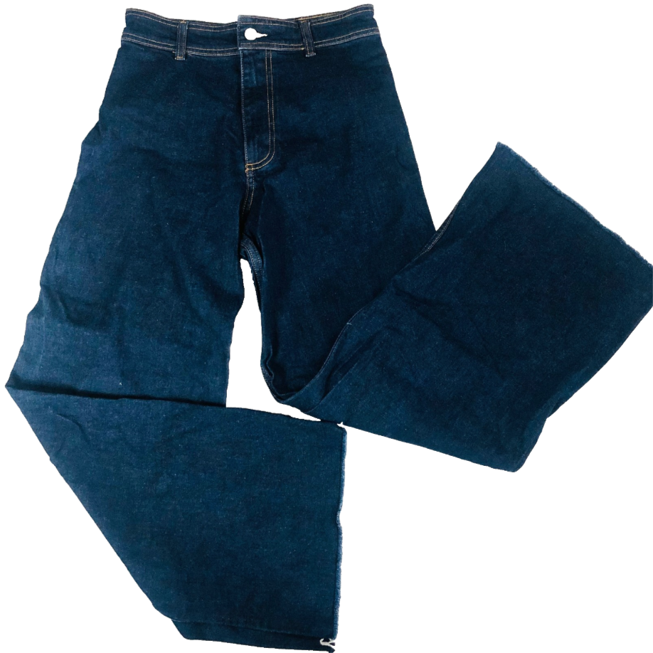 F&F (Tesco) Dark Wash Denim High Waisted Wide Leg Jeans Size 8