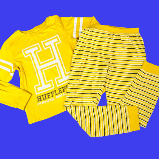 TU Harry Potter Hufflepuff Yellow Two Piece 100% Cotton Unisex Kids Pyjamas Age 11-12 Years