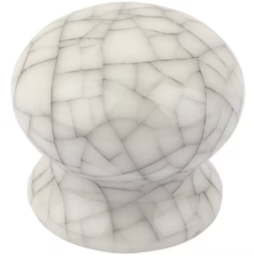 White / Ivory Crackle Glazed Ceramic Cabinet Knob Handle | 1.5" 3.5cm | Country Kitchen | NEW