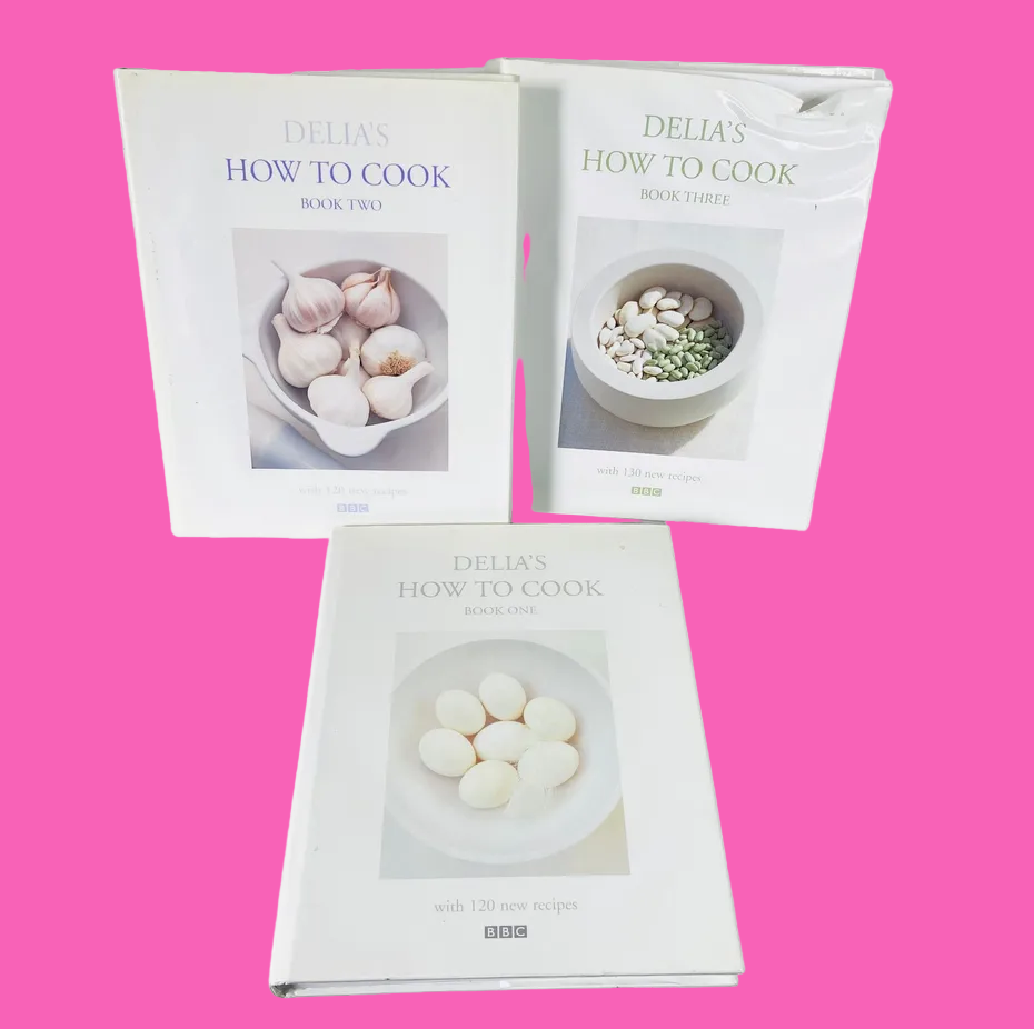 Delia Smith | Delia's How To Cook Vol 1, 2 & 3 | Hardback Cookery Books Bundle | BBC Y2K